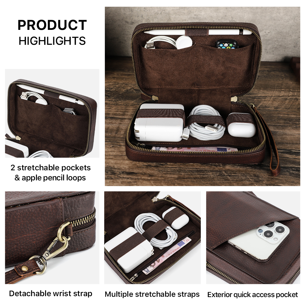 Genuine Leather Portable USB D - Electronics And Gadgets With I reseña y precio