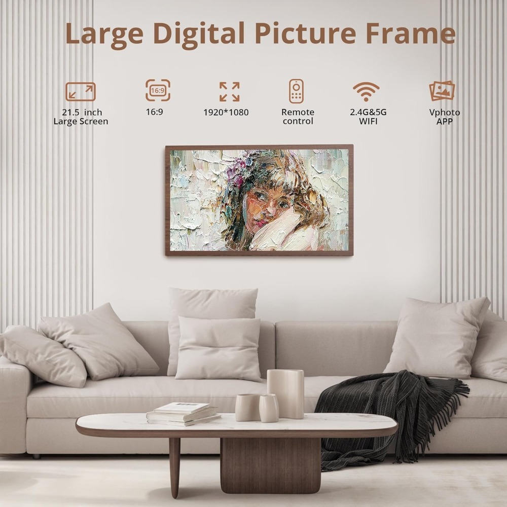 JHZ for NEW Large Digital Pict - Digital Photo Frame Wifi reseña y precio