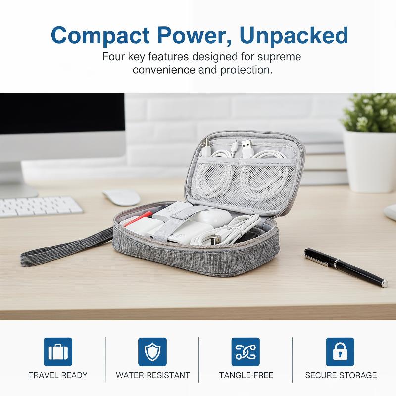 Double Layer Cable Storage Bag - Electronics And Gadgets With I reseña y precio