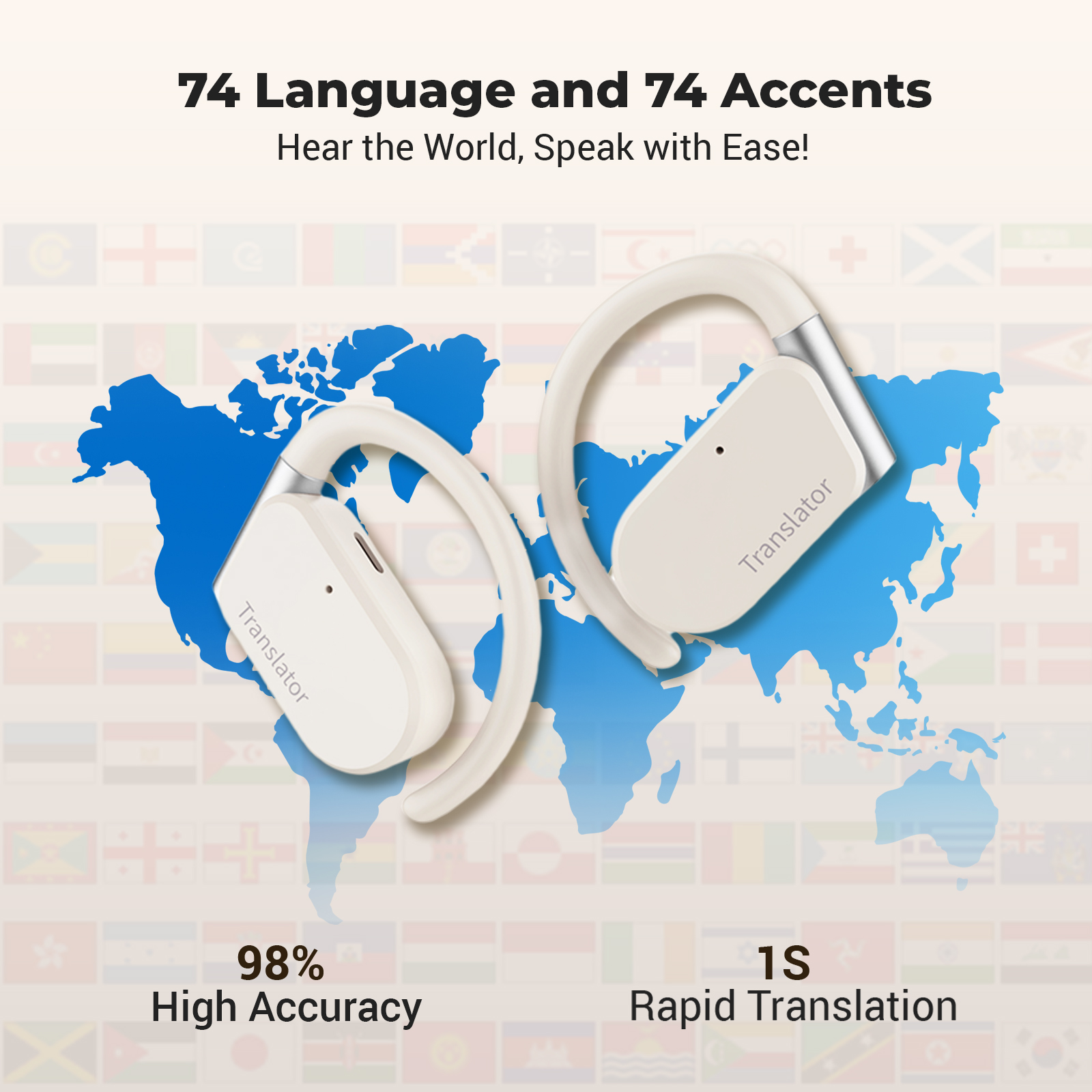 Wooask M9 Translator Earbuds,O - Portable Translator Device reseña y precio