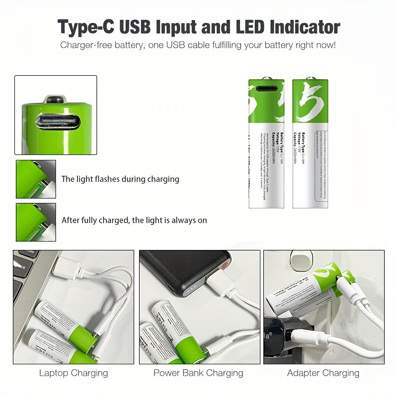 1.5V AA 2600mWh USB Rechargeab - Modern Electronics Gadgets reseña y precio