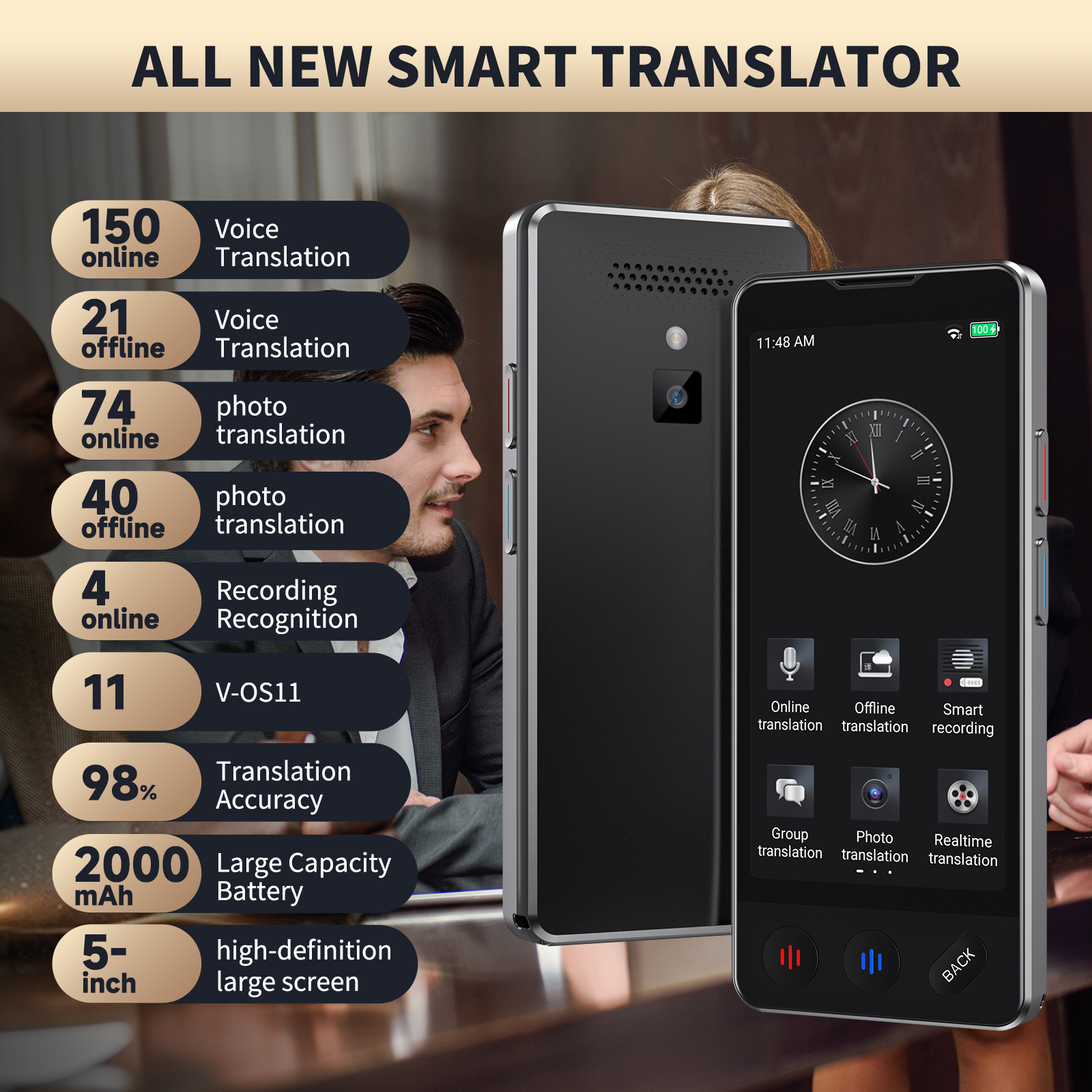 AI Language Translator Device  - Portable Translator Device reseña y precio