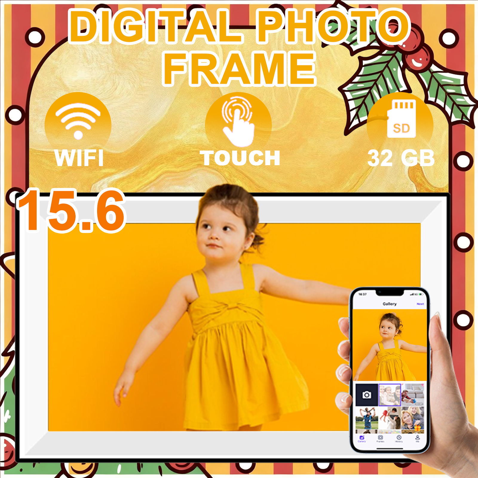 15.6 inch built in 32GB WiFi L - Digital Photo Frame Wifi reseña y precio