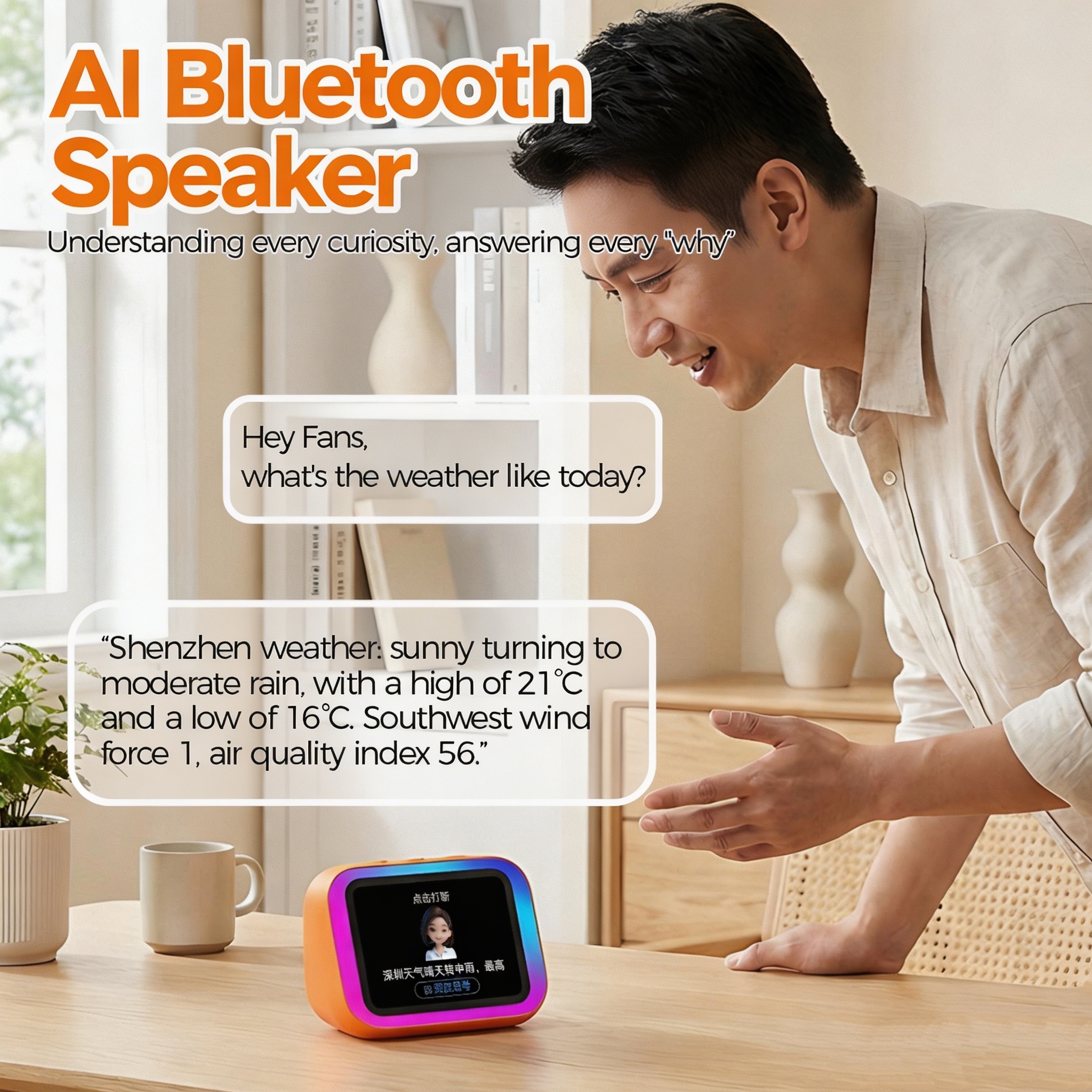 AI Bluetooth Speaker 5.4 AI vo - Portable Translator Device reseña y precio