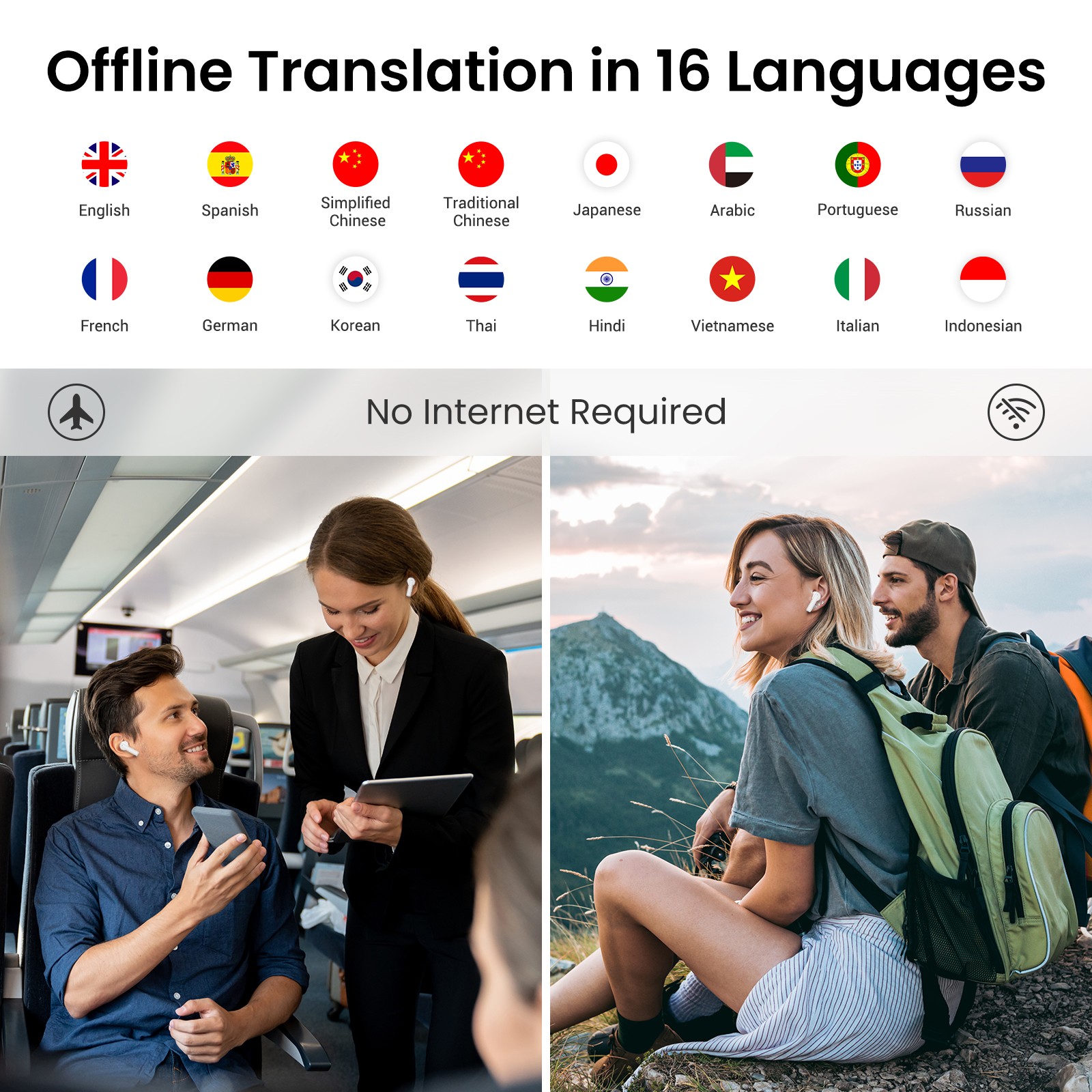 Wooask A8 Translator Earbuds,I - Portable Translator Device reseña y precio
