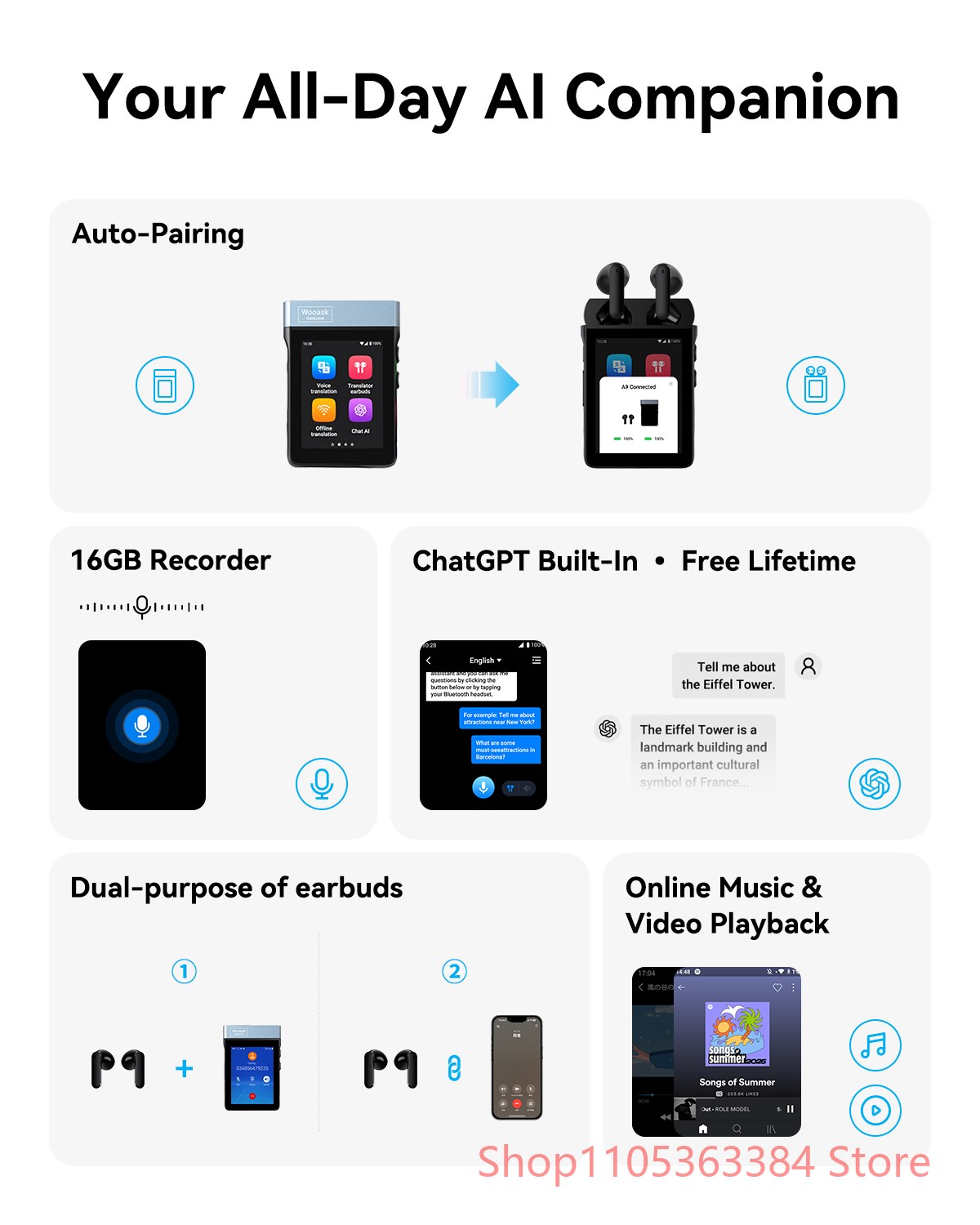 Wooask A9 4G+WiFi AI Translato - Portable Translator Device reseña y precio